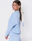 Mina Half Zip Top (Baby Blue) - Top - Yakira Bella