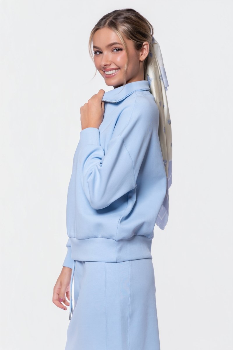 Mina Half Zip Top (Baby Blue) – Yakira Bella