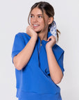 Mina Half Zip Top Short Sleeve (Marina Blue) - Top - Yakira Bella
