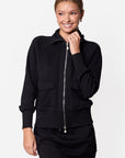 Mina Zip Up Jacket (Black) - Top - Yakira Bella