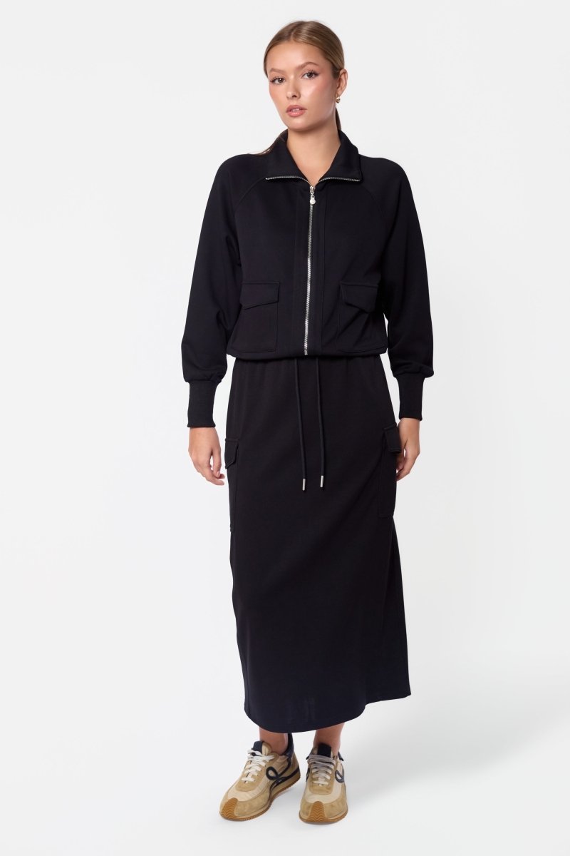 Mina Zip Up Jacket (Black) – Yakira Bella