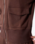 Mina Zip Up Jacket (Dark Brown) - Top - Yakira Bella