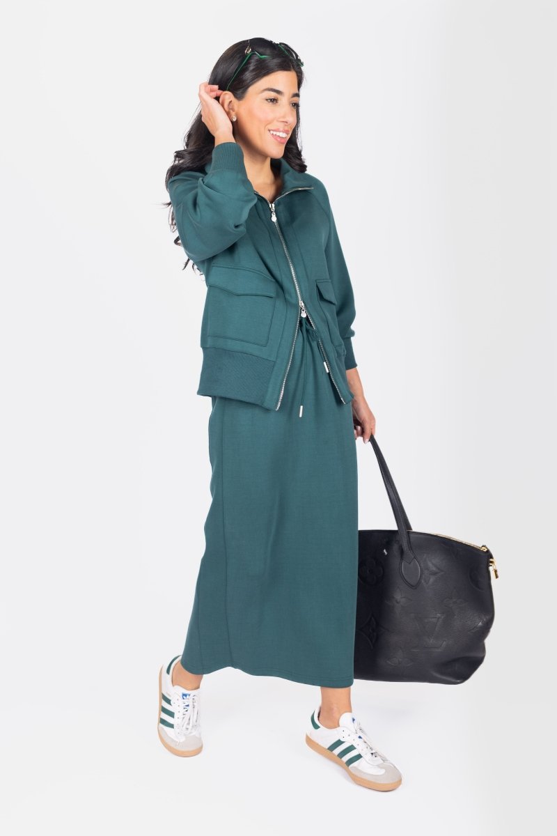 MINA ZIP UP JACKET (DARK GREEN) – Yakira Bella