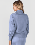 Mina Zip up Jacket (Light Blue) - Top - Yakira Bella