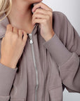 Mina Zip Up Jacket (Mocha) - Top - Yakira Bella