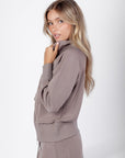 Mina Zip Up Jacket (Mocha) - Top - Yakira Bella
