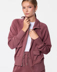 Mina Zip Up Jacket (Plum) - Top - Yakira Bella