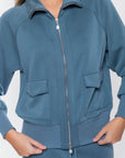 Mina Zip Up Jacket (Sage) - Top - Yakira Bella