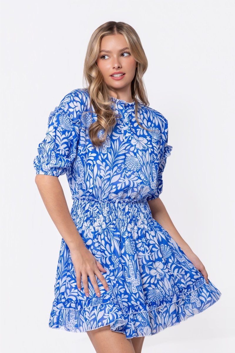 Olivia Dress 36" (Blue Pattern) XL