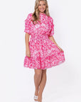 Olivia Dress 39" (Raspberry Pattern) - Dress - Yakira Bella