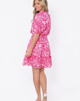 Olivia Dress 39" (Raspberry Pattern) - Dress - Yakira Bella