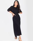 REESE DRESS SHORT SLEEVE 51" (BLACK) - Dress - Yakira Bella