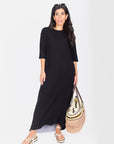 REESE DRESS SHORT SLEEVE 51" (BLACK) - Dress - Yakira Bella