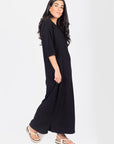 REESE DRESS SHORT SLEEVE 51" (BLACK) - Dress - Yakira Bella