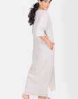REESE DRESS SHORT SLEEVE 51" (STONE) - Dress - Yakira Bella