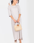 REESE DRESS SHORT SLEEVE 51" (STONE) - Dress - Yakira Bella