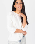 REMI TEE RIBBED (OFF WHITE) - Top - Yakira Bella