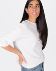 REMI TEE WAFFLE KNIT (WHITE) - Top - Yakira Bella