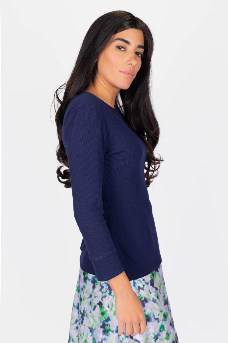 ROMI TEE 3/4 SLEEVE (NAVY) - Top - Yakira Bella