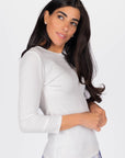 ROMI TEE 3/4 SLEEVE (WHITE) - Top - Yakira Bella