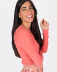 ROMI TOP LONG SLEEVE (CORAL) - Top - Yakira Bella