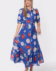 Rosalie Dress (Blue Flower) - Dress - Yakira Bella