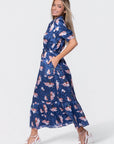 Rosalie Dress (Navy Pattern) - Dress - Yakira Bella