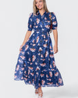 Rosalie Dress (Navy Pattern) - Dress - Yakira Bella
