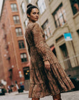 Rosana Dress (Brown Flower) - Dress - Yakira Bella