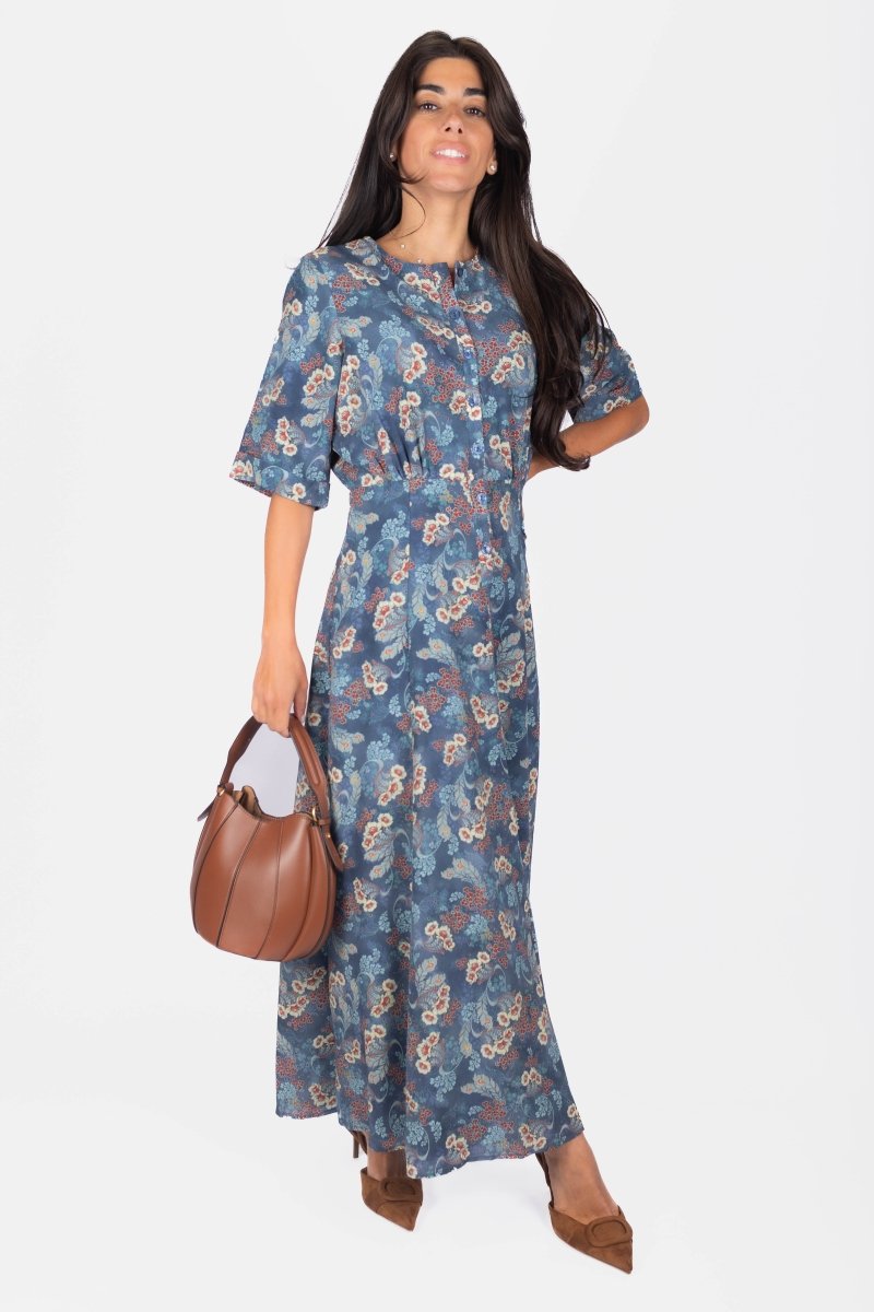 Shana Dress (Blue Pattern) - Dress - Yakira Bella