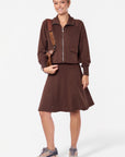 Mina Zip Up Jacket (Dark Brown)