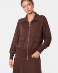 Mina Zip Up Jacket (Dark Brown)