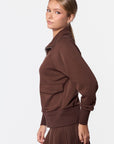 Mina Zip Up Jacket (Dark Brown)