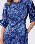 Patricia Dress (Blue Pattern)