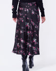 Dakota Skirt (Black Pink Flower)