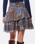 Zena Skirt 20" (Brown Blue)
