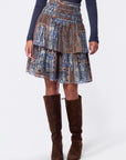 Zena Skirt 23" (Brown Blue)