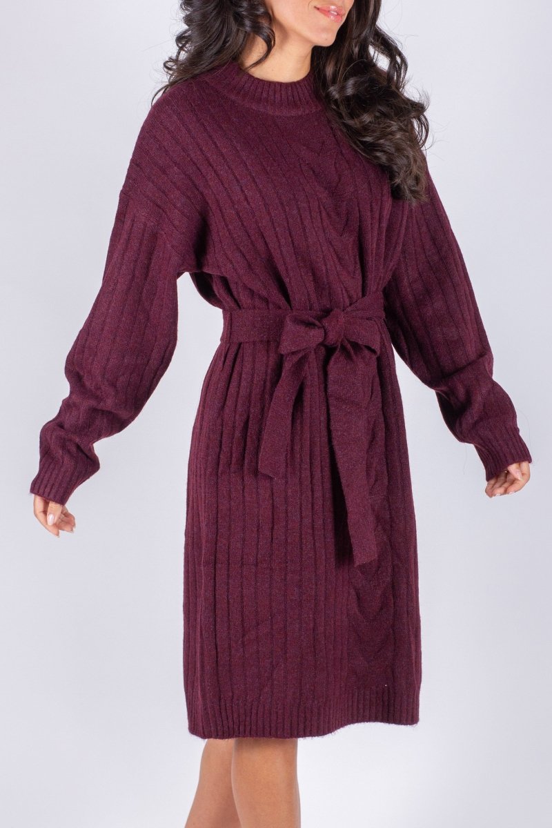SIMONE DRESS 38" (BURGUNDY) - Dress - Yakira Bella