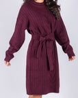 SIMONE DRESS 38" (BURGUNDY) - Dress - Yakira Bella
