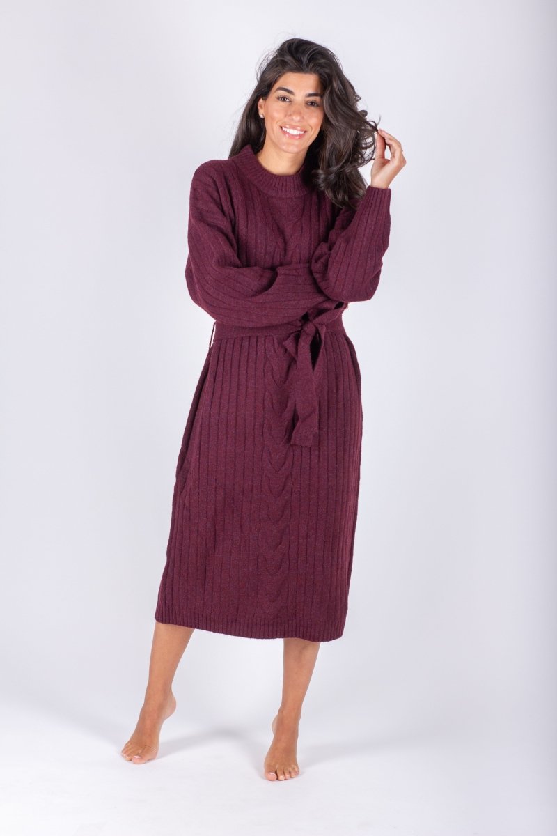 SIMONE DRESS 42" (BURGUNDY) - Dress - Yakira Bella