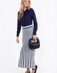 Sophia Skirt (White/Navy) - Skirt - Yakira Bella