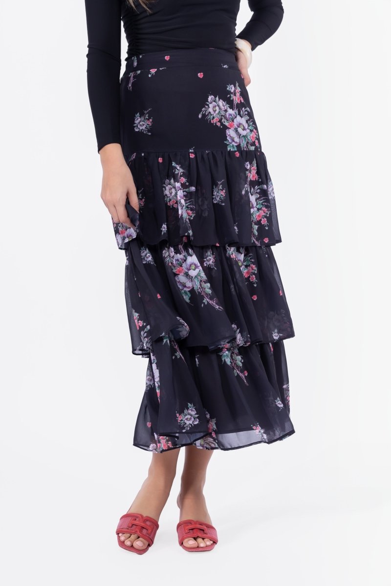 Lu.rumika I-Line Skirt/ブラックフラワー Suri Skirt (Black Flower) – Yakira Bella