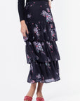 Suri Skirt (Black Flower) - Skirt - Yakira Bella
