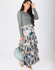 Suri Skirt (Ivory/Green) - Skirt - Yakira Bella