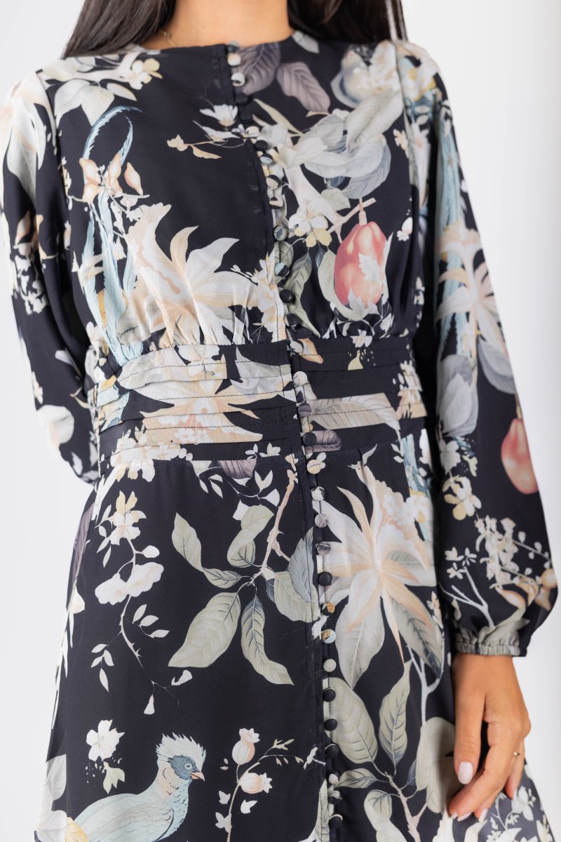 Valentina Dress (Black Pattern) - Dress - Yakira Bella