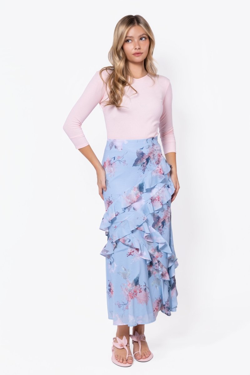 Zella Skirt (Blue Pattern) – Yakira Bella