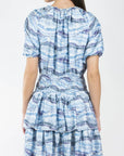 Zena Dress Short Sleeve (Blue Pattern) 36" - Dress - Yakira Bella