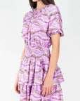 ZENA DRESS Short Sleeve (PURPLE PATTERN) 36" - Dress - Yakira Bella