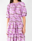 ZENA DRESS Short Sleeve (PURPLE PATTERN) 39" - Dress - Yakira Bella