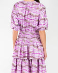 ZENA DRESS Short Sleeve (PURPLE PATTERN) 39" - Dress - Yakira Bella